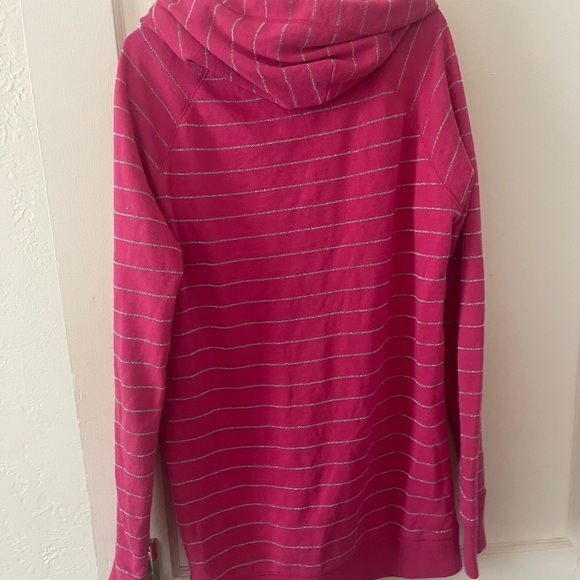 Vintage VS PINK Striped Pink And Silver Hoodie Size Medium Y2K - Picture 7 of 9